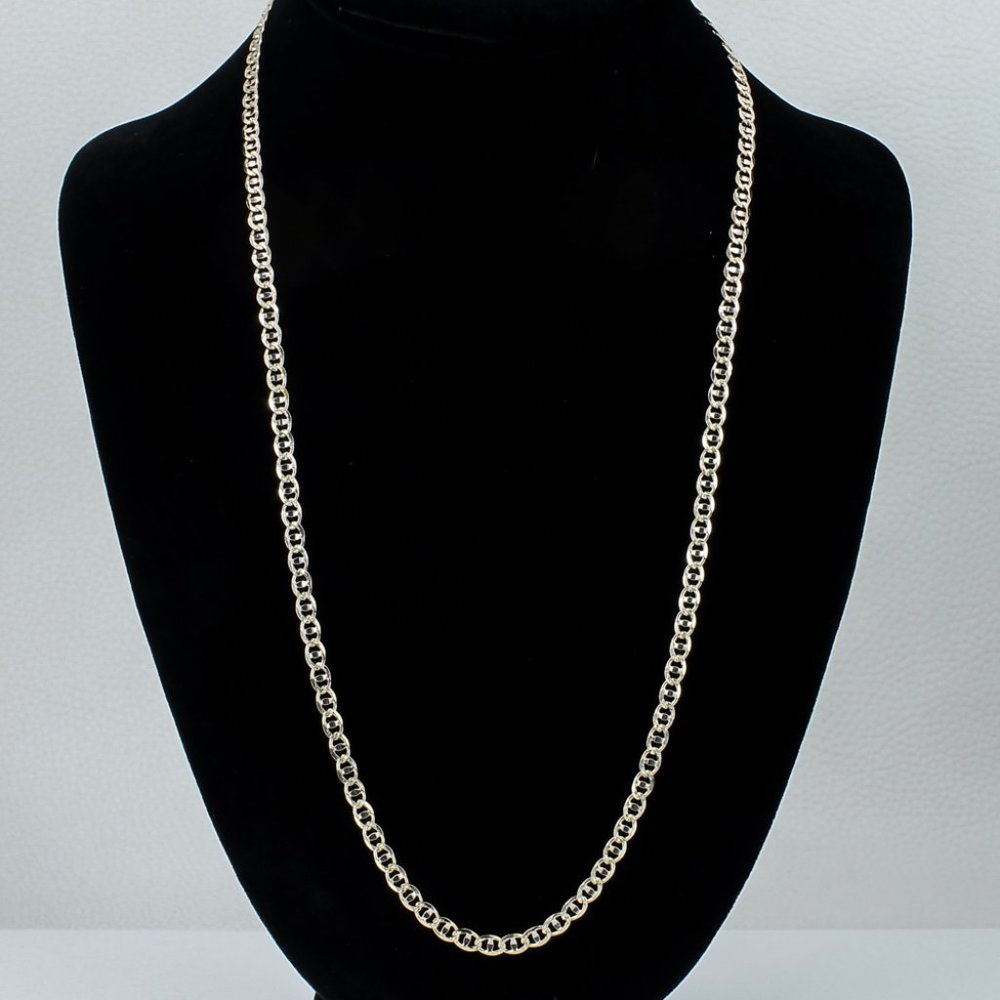 14k Yellow Gold Anchor / Mariner Link Chain Necklace - 24"
